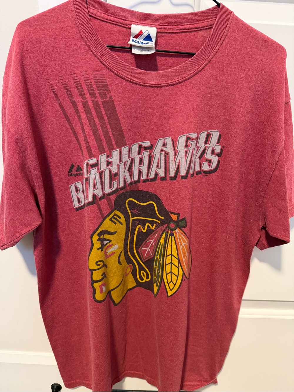 Majestic Red Chicago Blackhawks Logo Tee